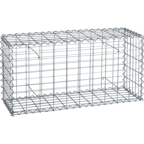 Estexo – Gabion à pierres en métal galvanisé 100x50x30 cm – Maille 5x10 cm – Épaisseur fil 4 mm – Pour murs de gabions en gravier et granit