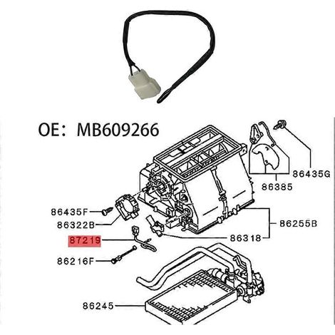 Capteur de température d'évaporateur de climatisation intérieure MB609266 pour Mitsubishi Pajero Montero Shogun V31 V32 V33 V43 (1/5)
