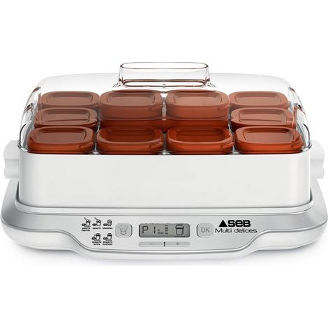 SEB – Yaourtière 12 pots 140 ml – 5 programmes automatiques – Technologie vapeur rapide – Compatible lave-vaisselle – Puissance 600 W (1/10)