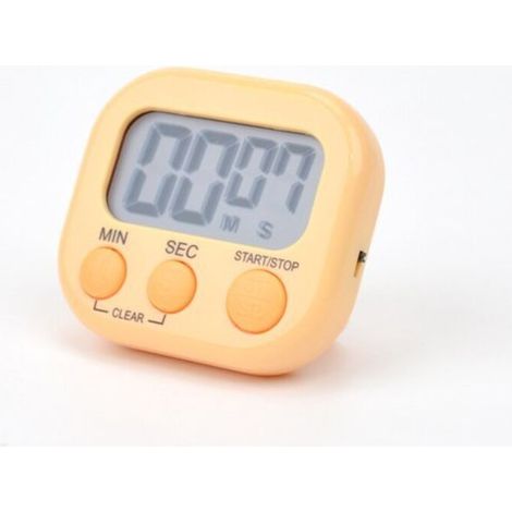 Set di 2 timer da cucina digitali per cucinare, con cifre grandi e allarme acustico, retro magnetico, ideali per la cottura al forno - Arancione chiaro - 7,3 x 6,5 mm