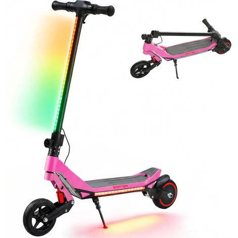 SPORTNOW Electric Scooter for Kids, Foldable E Scooter for Age Age 6+ Pink