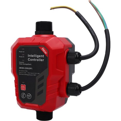 Intelligent Electronic Water Pump Pressure Controller, 10 Bar Adjustable Automatic Start/Stop Switch, Submersible Well Pump Controller with Indicators (1/5)