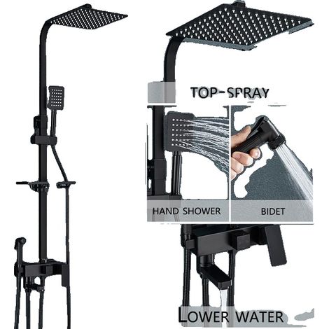 Ensemble de robinet de douche, monté au mur, baignoire pluie (1/2)