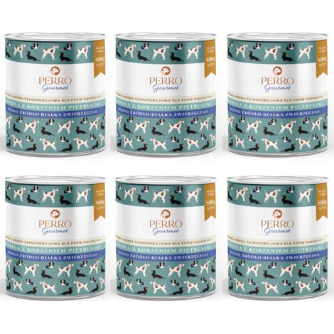 PERRO Gourmet pâtée pour chien à la viande de cheval et au persil, 6 x 800 g (1/4)