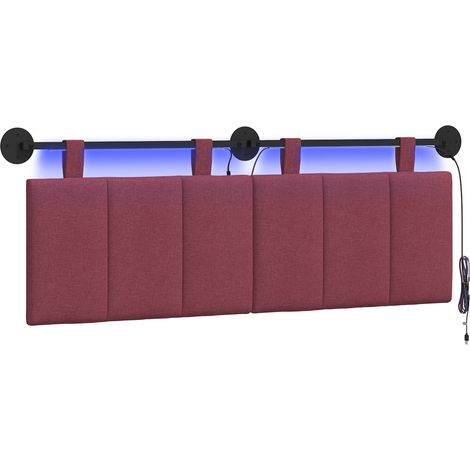 Maison Exclusive - Testiera sospesa Con luce LED Rosso Vino Tessuto (1/5)