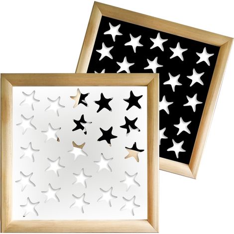 STARFISH - Modules décoratifs en bois et PVC - Dimension : 48x48 cm - Couleur : noir