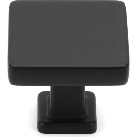 Lot de 10 boutons de placard carrés sur le dessus et la base – Poignée noire (30 mm) pour porte de placard de cuisine, commode de chambre à coucher, armoire de salle de bain (1/5)