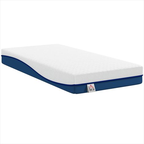 Matelas une place 90x190 cm en mousse à mémoire de forme gel et thé vert, housse lavable, fermeté équilibrée (1/5)