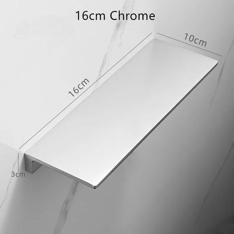 Étagère de salle de bain Tuqiu (16 cm, chromée), plateau en laiton brossé doré, support mural noir pour rangement de cuisine. (1/5)