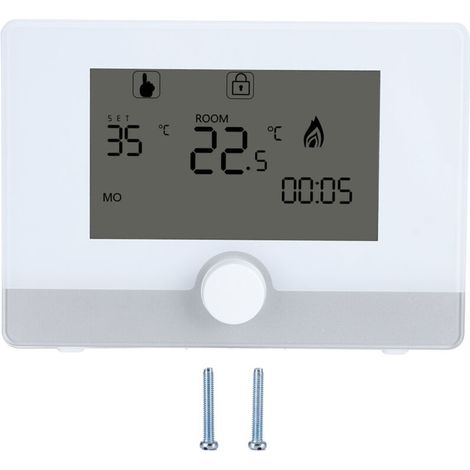 Contrôle de température de thermostat programmable pour le système de chauffage de chaudière suspendu mural noir (1/5)