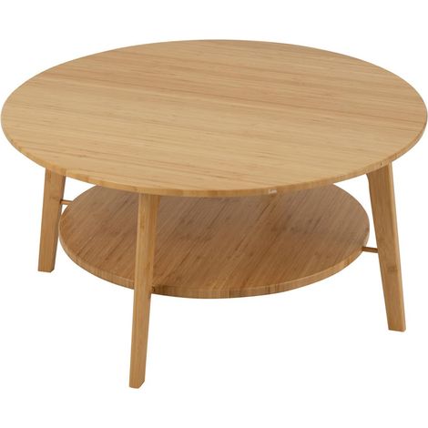 Table Basse Ronde en Bambou "Johnnie" 80cm Naturel