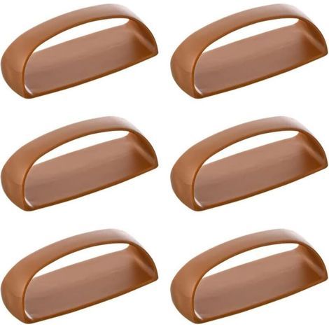 Lot de 6 poignées de placard autocollantes instantanées pour tiroirs et portes coulissantes, sans perçage, pour fenêtres et armoires (marron) (1/5)