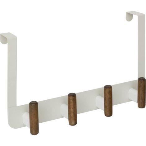 Gancio per porta a 4 ganci cassie beige e legno - 5five