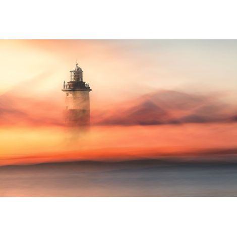 papier peint panoramique phare orange chaude et gris - Sanders & Sanders (1/3)