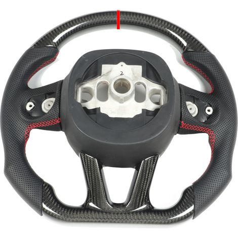Volante in pelle con rivestimento in fibra di carbonio a secco per Dodge Challenger/Charger 2015-2022