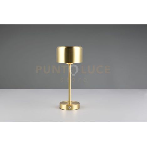 JEFF LAMPADA DA TAVOLO RICARICABILE METALLO OTTONE REGOLAZIONE INTESITA' TOUCH H.30CM led 1,5W 120lm, 3000K