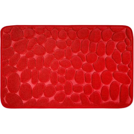 Rutschfeste Badematte aus Memory-Schaum – Badematte 50 x 80 cm – Rot (1/5)