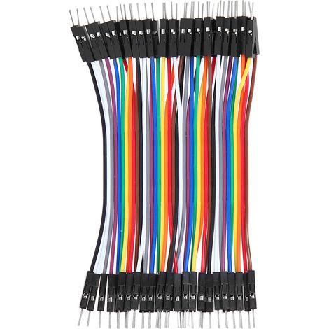 10 fils de liaison Dupont mâle-mâle 2,54mm, câbles électroniques 10cm, plastique, lot de 10 (1/5)