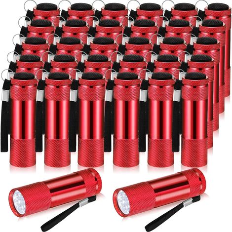 VIHOSE Lot de 32 mini lampes poche en aluminium brillant avec (1/5)