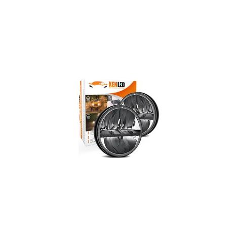 Phares LED 7" Look Origine Jeep, Wrangler, Chevrolet, Honda 45W - Homologué - Noir - La paire Droite et Gauche