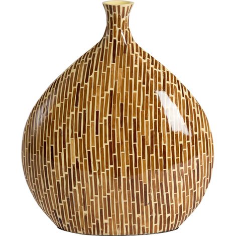 Jarrón marrón de madera cálido Light & Living Lorca (1/4)