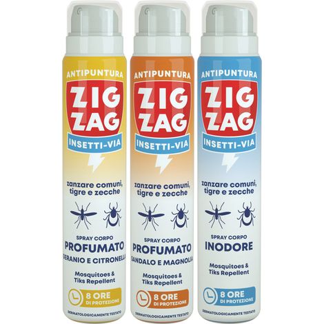 Zig Zag SPRAY ANTIPUNTURA CORPO 75 ml. Fragranze assortite - 12 pz.