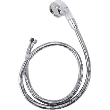 Tuyau de rechange pour douchette de bac à shampoing, interface G1/2, tête transparente, avec tuyau de 120 cm. (1/5)