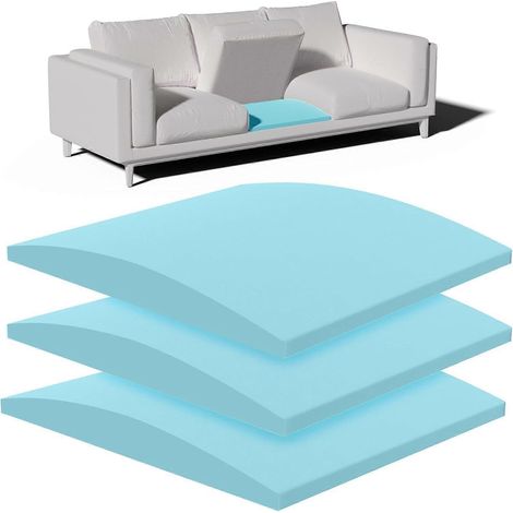 Coussins de soutien pour canapé, empêchant l'affaissement de l'assise, âme en mousse haute densité, 50 x 50 x 5 cm, bleus, lot de 6 (1/5)