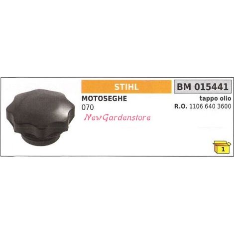 Tappo serbatoio olio motore STIHL motosega 070 015441