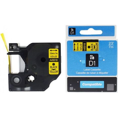Cinta de etiquetas genérica para rotuladora Dymo D1 45018 (S0720580) de alta calidad.
Creadas específicamente para sus etiquetadoras LabelManager y La