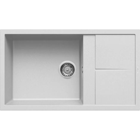 Lavello UNICO 410 86X50 1 vasca + gocciolatoio BIANCO 68