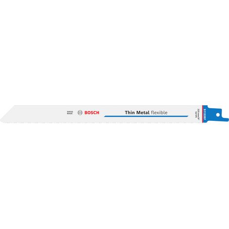 Bosch Reciprocating Saw Blade Thin Metal flexible S1122EF Blade, 0.9 x 19 x 225 mm, 100 pcs 2608659244 (1/4)