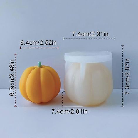 Moule en silicone citrouille pour bougies d'aromathérapie, fait main, pour Halloween (1 pièce)