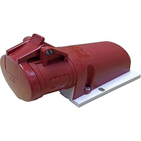 Enchufe mural de una pieza, 16A 5p 6h 400V IP44, terminales sin tornillos MEN31