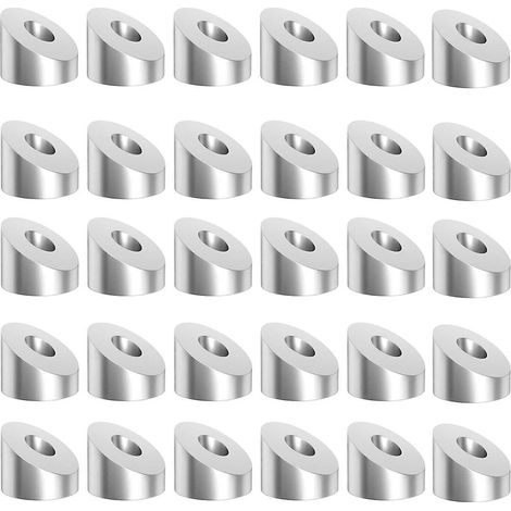 Lot de 30 rondelles biseautées à 30° en acier inoxydable 1/4 po pour câbles de garde-corps de terrasse de 1/8 po à 3/16 po, qualité marine T316 (1/5)