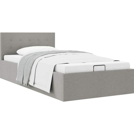 Maison Exclusive - Stauraumbett Hydraulisch Hellgrau Stoff 90×200 (1/5)