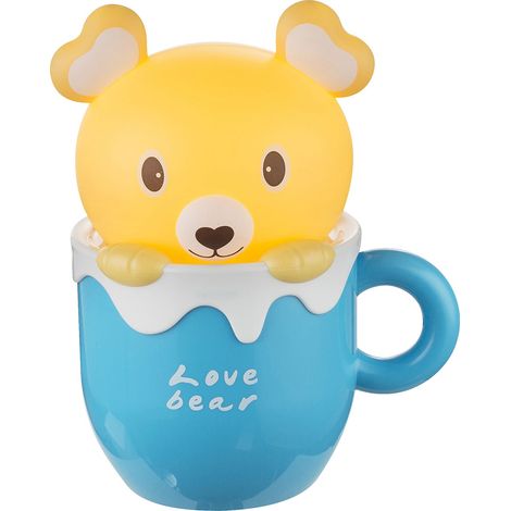 Luce notturna a LED orso giallo lampada da tavolo per bambini lampada per bambini orso marrone, 4x 0,2 watt, H x 19,5 x 11,5 cm