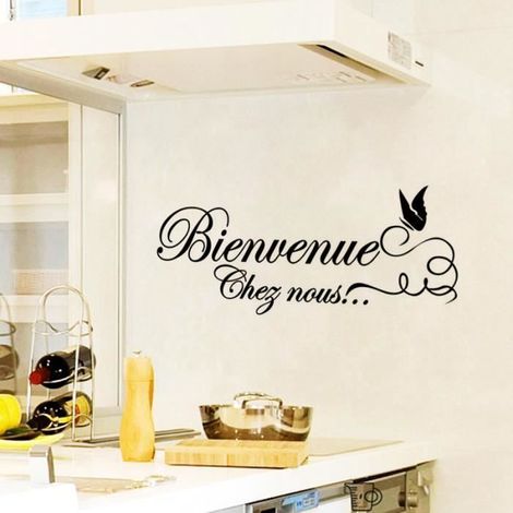 Noire Créative bienvenue chef nous Sticker mural pour Cuisine Décoration à la maison Restaurant résistant à l'eau (1/4)