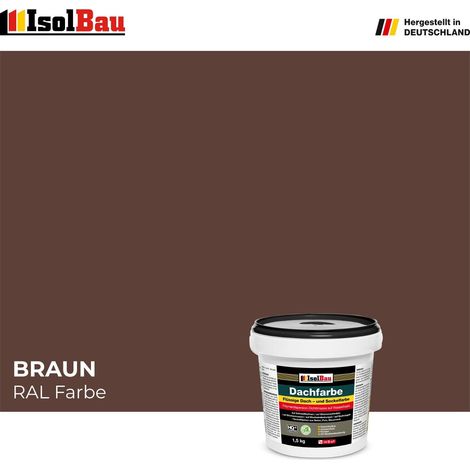 Dachfarbe Sockelfarbe Braun 1,5 kg Fassadenfarbe RAL Farbe Nano Polymermembran (1/5)