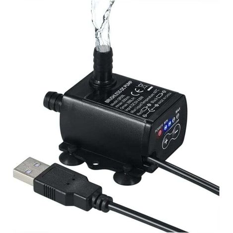 Mini USB Submersible Water Pump, Ultra Quiet Water Pump DC5V 4.8W 300L/H 300cm Height, Water Pump with Regulation Function, Suitable for Aquariums, Ponds, Fountains, St MUMU (1/4)