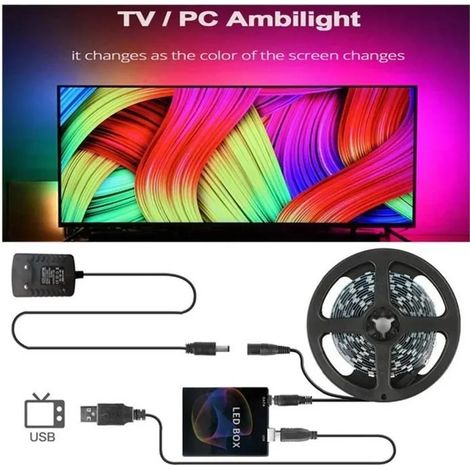 Éclairage arrière - Ambilight - 30 LEDs/M - 4M - Multicolore - Intérieur - Électrique (1/4)
