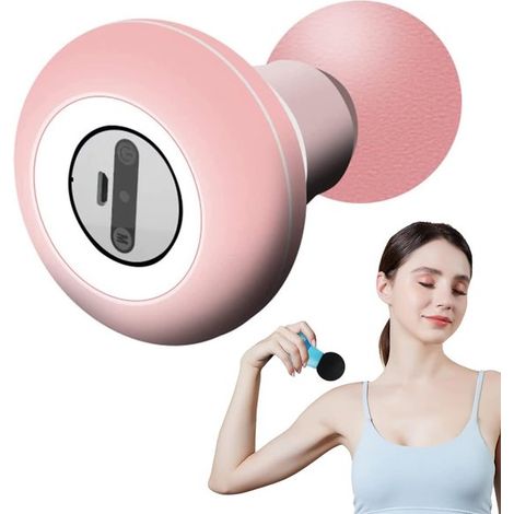 Mini-Massagegerät, tragbares Tiefengewebsmassagegerät, elektrisches Handmuskelmassagegerät, 6 Vibrationsgeschwindigkeitsstufen (rosa). (1/5)