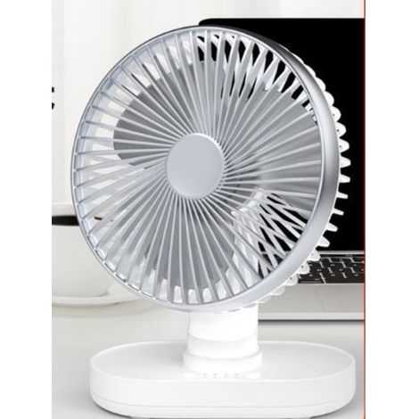 Ventilatore automatico oscillante silenzioso, batteria da 4000 mAh e ventilatore da tavolo USB ad alto flusso d'aria, 4 velocità, ventilatore portatile di piccole dimensioni per ufficio, casa e uso es (1/3)