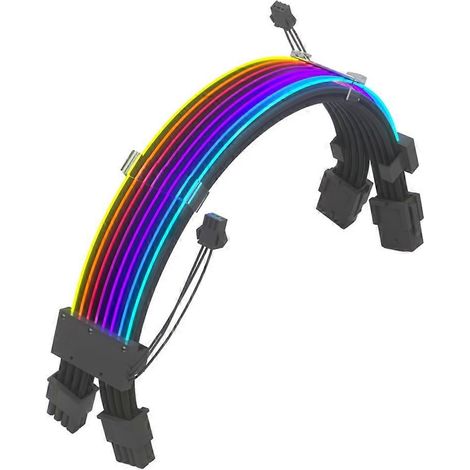 ARGB-Sync-LED-Grafikkarte, Dual-8P-Neon-Line-Unterseite, PVC-Verlängerungskabel