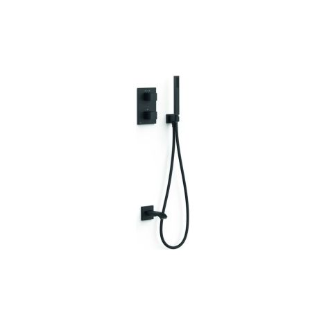 Kit robinet thermostatique encastré 2 voies pour baignoire et douche Therm-box Noir mat - TRES 00635006NM