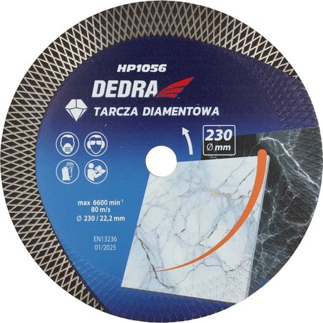 Disco de diamante dedra h1056 corte húmedo y seco 230 mm (1/2)