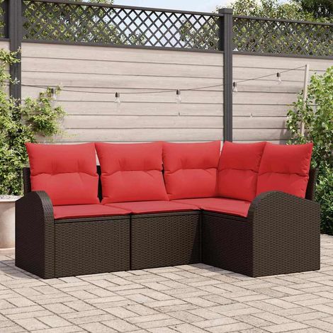 vidaXL Ensemble de canapé de jardin Marron polyrotin (1/5)