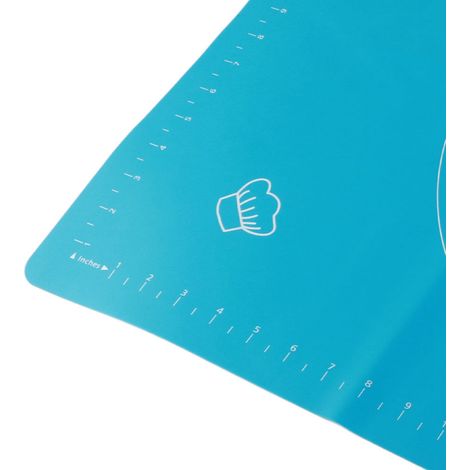 Tapis de pétrissage antiadhésif en silicone avec graduations, accessoire de cuisine et de pâtisserie (bleu, 50 x 70 cm) (1/5)