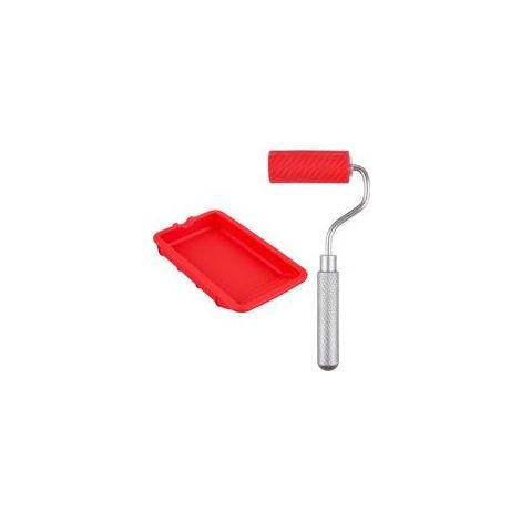 Rouleau en Caoutchouc pour Application de Colle, Kit avec Pinceau et Plateau, Pour Réparations de Bois et Meubles (1/5)