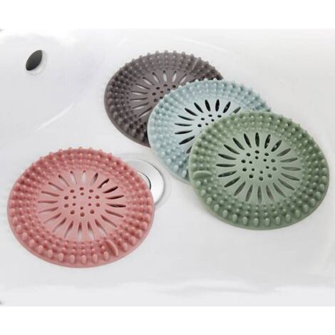 Elastic Shower Drain Cover in Various Colors, Suitable for Bathroom, Bathtub, Shower and Sink, Set of 4 (1/4)